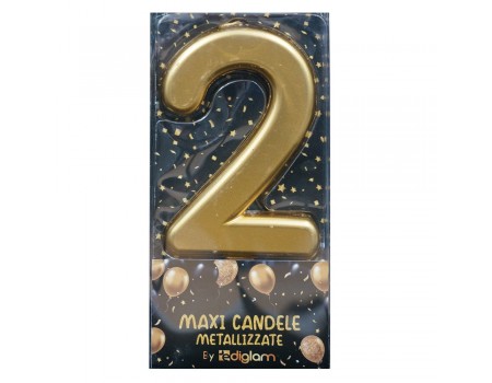 Maxi Candela Oro Metallizzata Numero 2